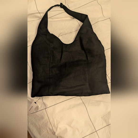 Reformation Black Linen Sasha Top - Picture 2 of 6